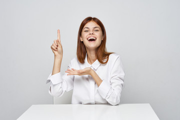 young woman with thumbs up