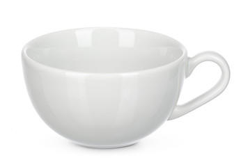 Empty white mug isolate on white background