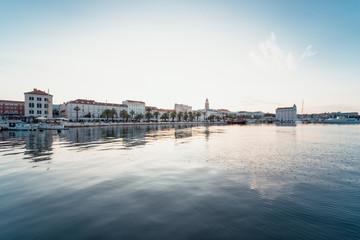 Fototapeta premium Split city landscape at sunrise, Croatia