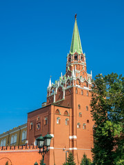 Fototapeta premium Trinity tower in Kremlin, Moscow, Russia