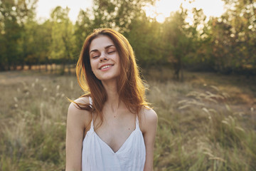 young woman with perfect skin looking at camera