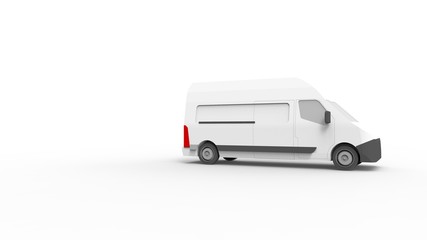 3d rendering of a utility van isolated in white background