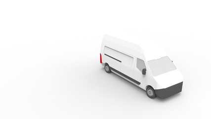 3d rendering of a utility van isolated in white background
