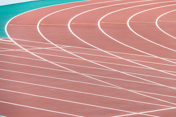 Close-up track and field plastic track