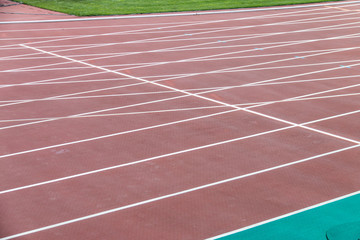 Close-up track and field plastic track