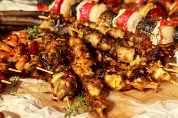 The seafood kebab