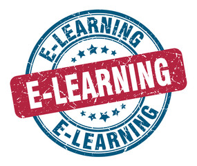 e-learning stamp. e-learning round grunge sign. e-learning