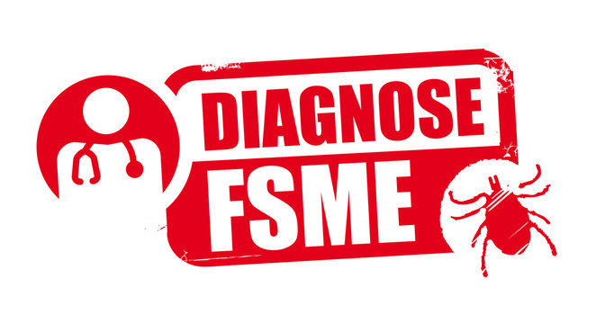 freigestellter Stempel Diagnose FSME - Frühsommer-Meningoenzephalitis