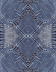  Jeans design.Grunge jeans pattern with seams.