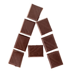 Isolate chocolate letter, alphabet