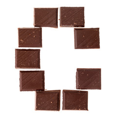 Isolate chocolate letter, alphabet