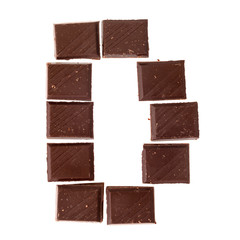 Isolate chocolate letter, alphabet