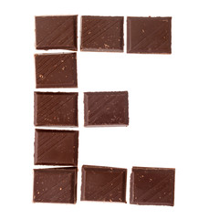 Isolate chocolate letter, alphabet