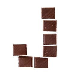Isolate chocolate letter, alphabet