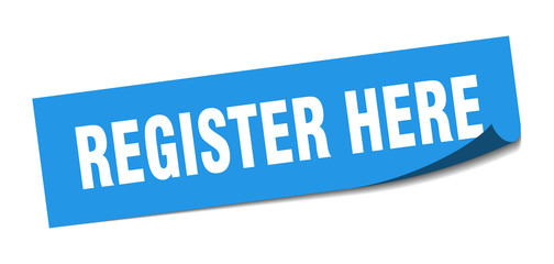 register here sticker. register here square isolated sign. register here