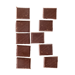 Isolate chocolate letter, alphabet