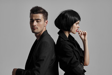 young man and woman talking on the phone