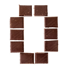 Isolate chocolate letter, alphabet