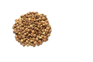 neatly picked a handful of porridge. ecological and dietary product