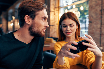 young couple in restaurant
