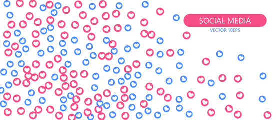 Social Network marketing like and heart icon