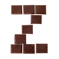 Z - Isolate chocolate letter, alphabet on white background