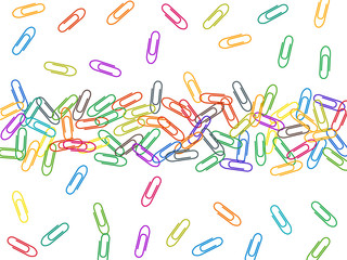 Stationary paperclips isolated on white background