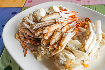 fresh cooked crab meat seafood
