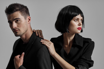 portrait of young man and woman