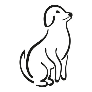 Vector of sitting dog on white background