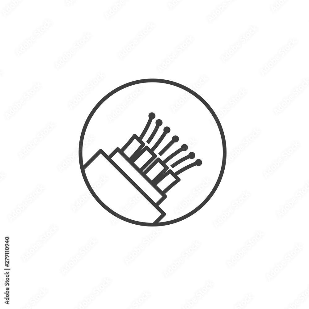 Poster fiber optic cable icon template color editable. optical fiber symbol vector sign isolated on white b