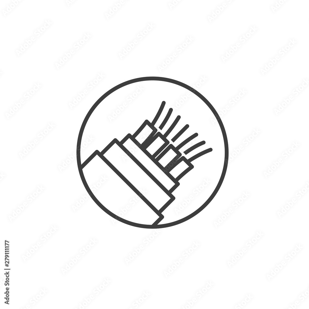 Poster fiber optic cable icon template color editable. optical fiber symbol vector sign isolated on white b
