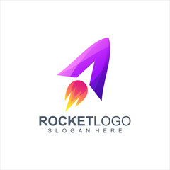rocket logo design vector illustration