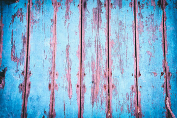 Blue textured painted wooden boards.