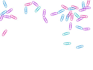 Stationary paperclips isolated on white background