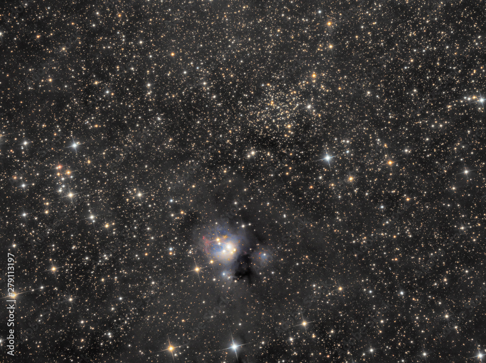 Canvas Prints deep space object ngc 7129 nebula in the constellation cepheus amongst stars