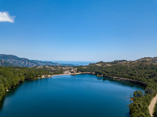 Fototapeta premium Aerial Drone view from South of Corsica, France