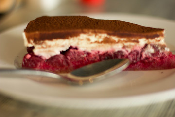 cake with strawberry jam