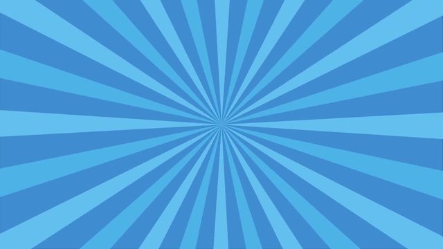 Animated rotation looped background of vector blue lines shape stripe. Motion graphic sun beam shine ray. Sunburst light circle