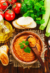Zucchini puree in the bowl