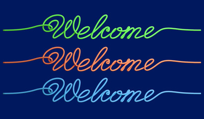 Set of text from 3d colorful wire 