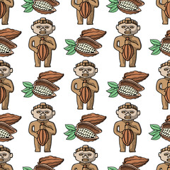 cocoa hand drawn sketch seamless pattern chocolate sweet background illustration.