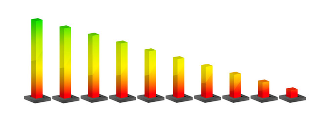 Classic chart. Vector gradient diagram for use in presentations, financial reports, interface design, software and more.