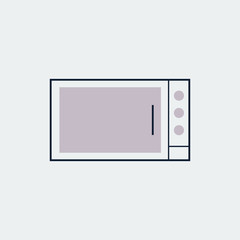 Microwave icon, kitchen furniture.Vector Illustration