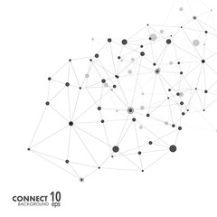 Modern vector design with elements of molecular connection lines