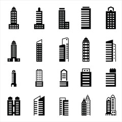 Buildings outline icon,Vector of high-rise architecture.  