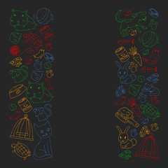 Pet shop. Vector illustration with animals, dog, cat, fish, Colorful background with kitten, bird, puppy. Veterinarian clinic.