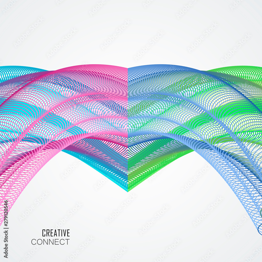 Aufkleber Abstract design element. Vector connect lines background