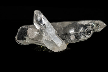 Fototapeta premium Macro mineral stone rhinestone, rock crystal on a black background