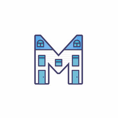 House Illustration Vector Letter M